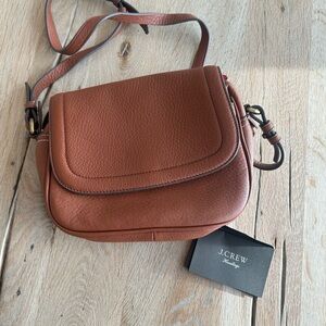 J. Crew Signet Tan Leather Crossbody Bag